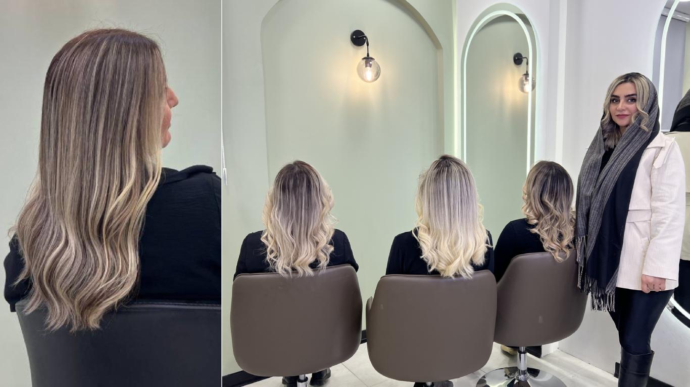 رنگ مو و هایلایت حرفه‌ای در اندیشه تهران | سالن زیبایی شیوا پور مراد